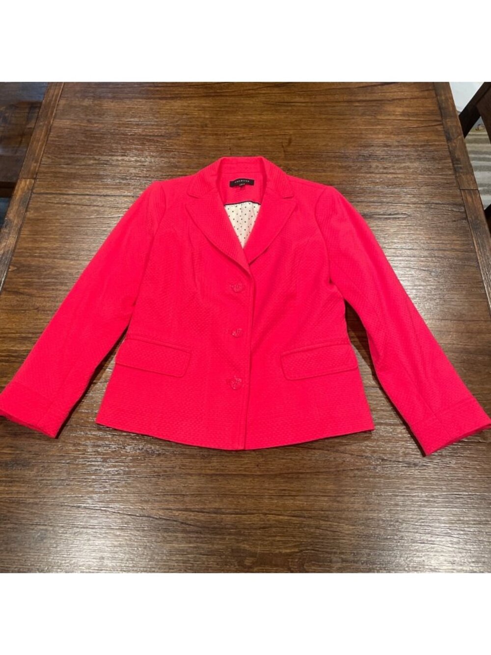 Talbots Pink Blazer Jacket Women's Sz 6 Business Career Work Office Three-Button